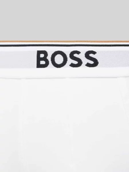Bokserki z elastycznym z logo w zestawie 3 szt. Boss białe