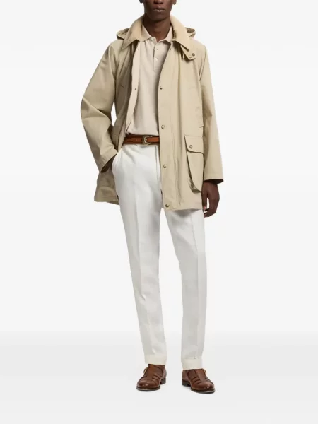 Με κολάρο μπουφάν παρκά Ralph Lauren Purple Label κοτλέ με κουκούλα μωβ