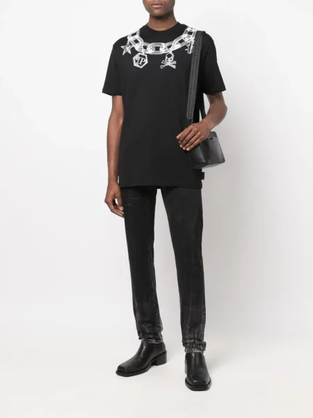 Tričko Philipp Plein s potiskem černé