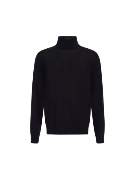 Sweter z golfem Roberto Cavalli wełniany klasyczny czarny