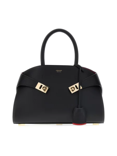 Mała torebka skórzana Salvatore Ferragamo skórzana czarna