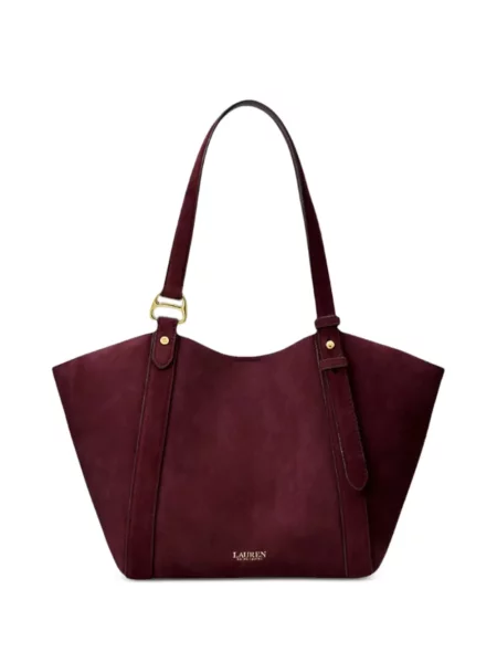 Велурена шопинг чанта Lauren Ralph Lauren червено