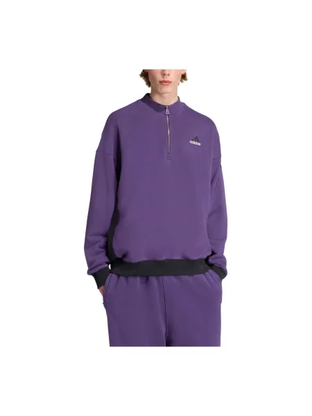 Bluza z kapturem Adidas fioletowa