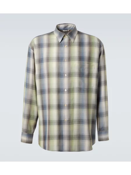 Vlněná kostkovaná košile Auralee