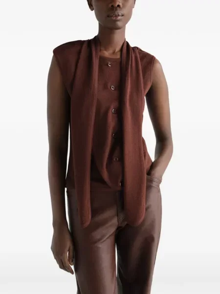 Cardigan Lemaire de lână asimetric maro