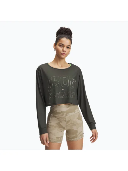 Női Under Armour Project Rock IP barokk zöld/city khaki/city khaki hosszú ujjú ruha. Méret: S zöld