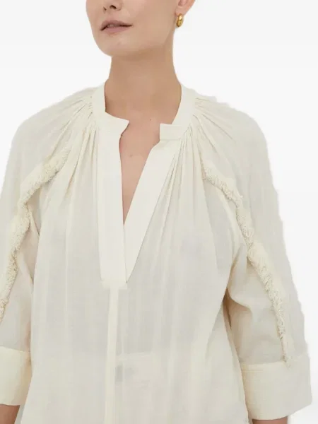 Bluza Day Birger Et Mikkelsen na rese s V-izrezom bijela