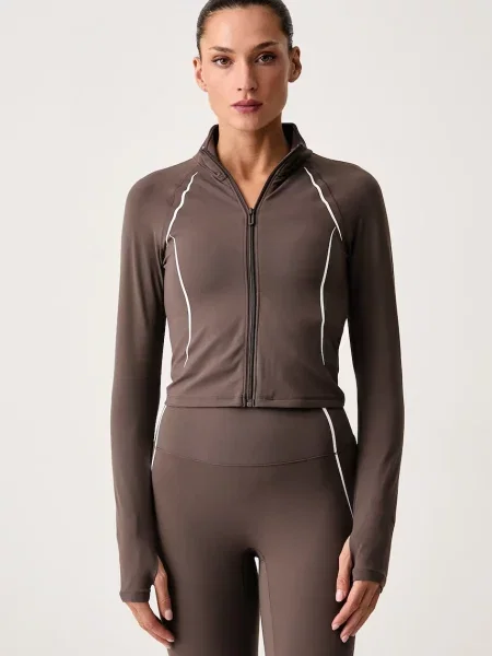 Under Armour rozepínací mikina Meridian Contour hnědá