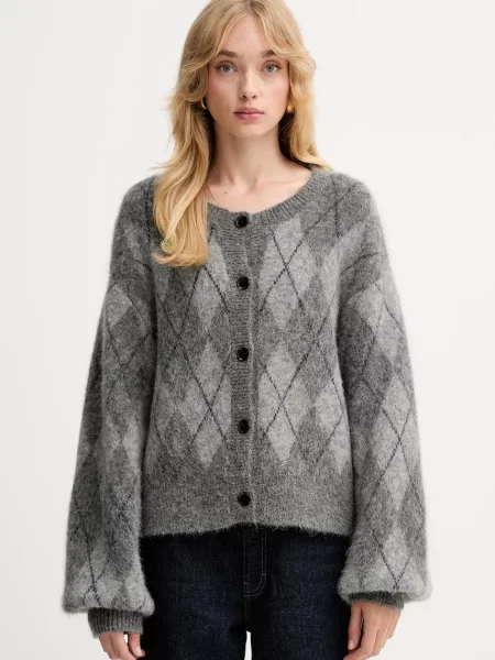Gestuz cardigan din lână gri