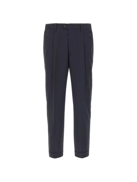 Plisované kalhoty Devore modré