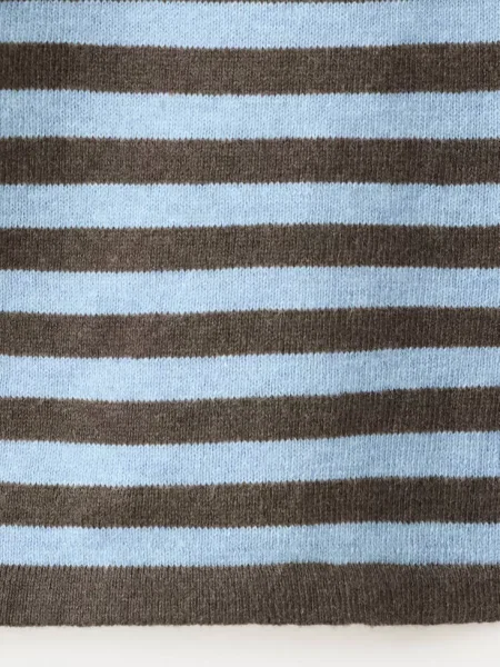Sweter z cienkiej dzianiny w paski czekoladowy Dzieci lata MANGO KIDS
