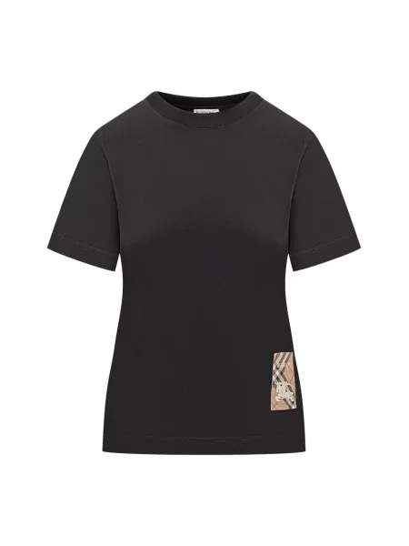 Koszulka Burberry w kratę czarna