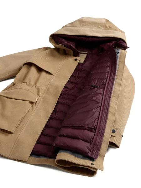 Geacă parka Woolrich de catifea cord cu glugă