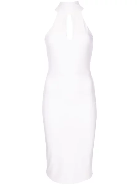 Rochie midi Lethicia Bronstein până la genunchi de costum alb