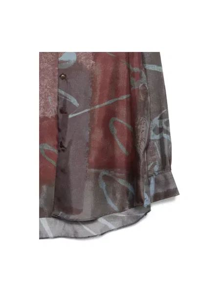 Lniana koszula Costumein w abstrakcyjne wzory