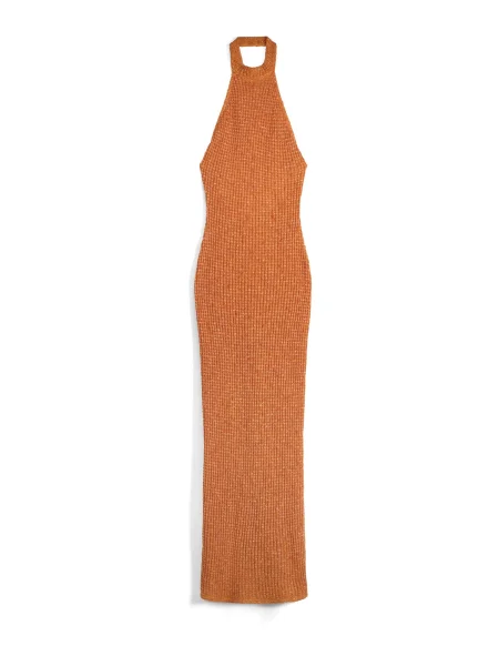 Bershka Rochie tricotat / argintiu portocaliu