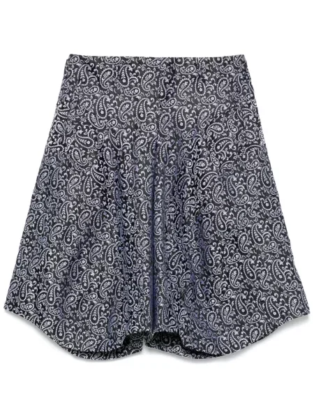 Pantaloni scurți Comme Des Garcons Homme Plus cu model paisley din jacard negru