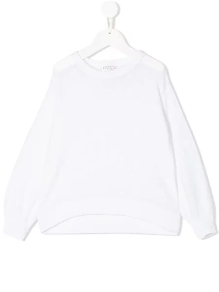 Sweter dziecięcy Brunello Cucinelli biały