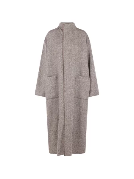 Palton Dusan cu model herringbone maro
