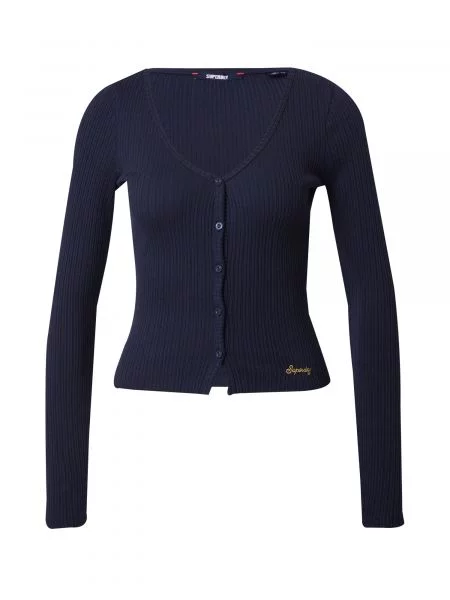 Superdry & Co Kardigan ESSENTIAL marine / žlutá modrá