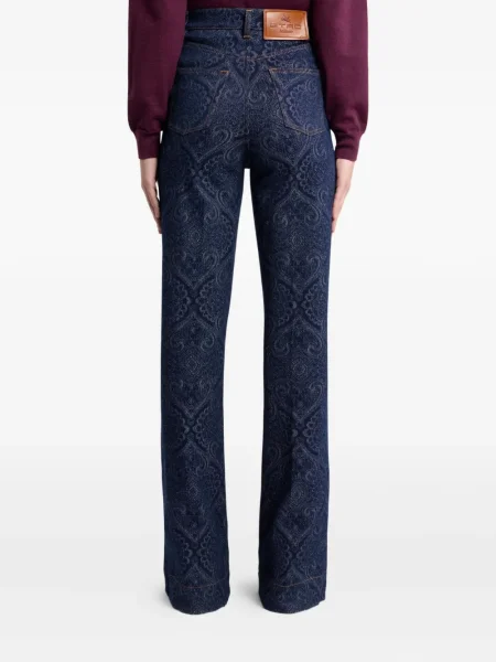 Blugi Etro cu model paisley din jacard albastru
