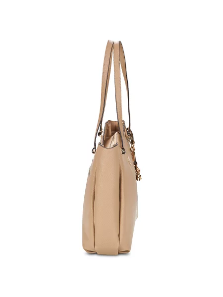 Geantă shopper Guess din piele bej