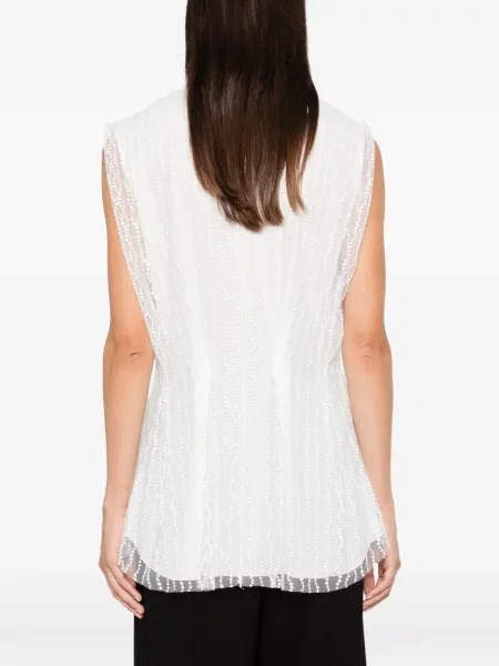 Top Alberta Ferretti cu volane alb