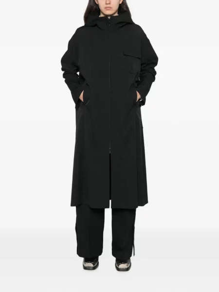 Palton Yohji Yamamoto cu glugă negru