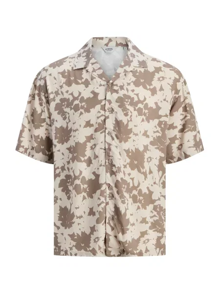 JJ Rebel Cămașă JREBBLOSSOM crem / închis bej