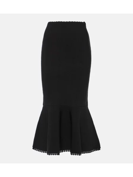 Fustă midi Victoria Beckham până la genunchi negru