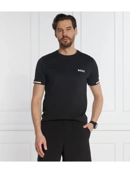 BOSS GREEN Tricou boss x matteo berrettini | stretch negru
