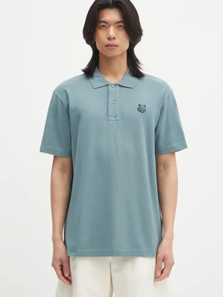 Polo tričko Maison Kitsuné Bold Fox Head Patch Comfort zelená