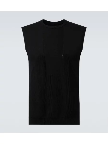 Volneni rebrasta telovnik Rick Owens črna