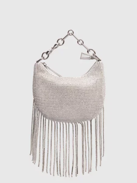 Срібляста сумка Croissant в кристали Twinset