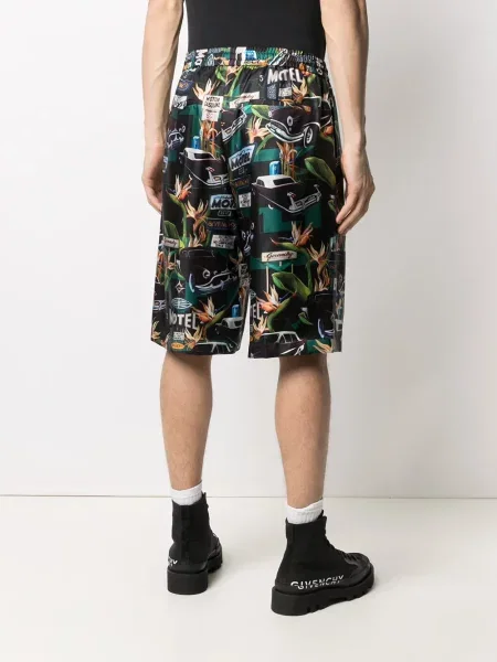 Pantaloni scurți Givenchy cu imagine negru