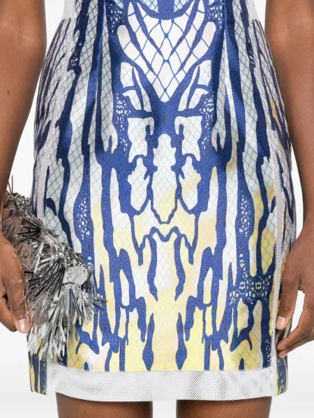 Rochie mini Gemy Maalouf plasă de costum albastru
