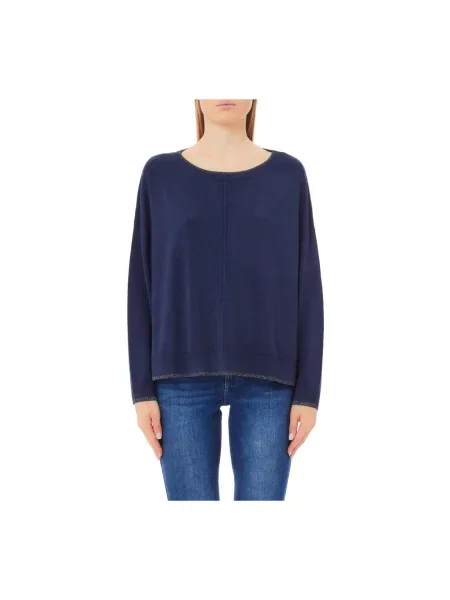 Dzianinowy lekki sweter Liu Jo niebieski