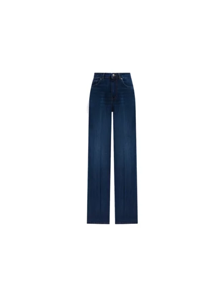 Proste jeansy Twinset z wysoką talią niebieskie