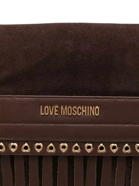 Τσάντα Love Moschino με κρόσσια καφέ