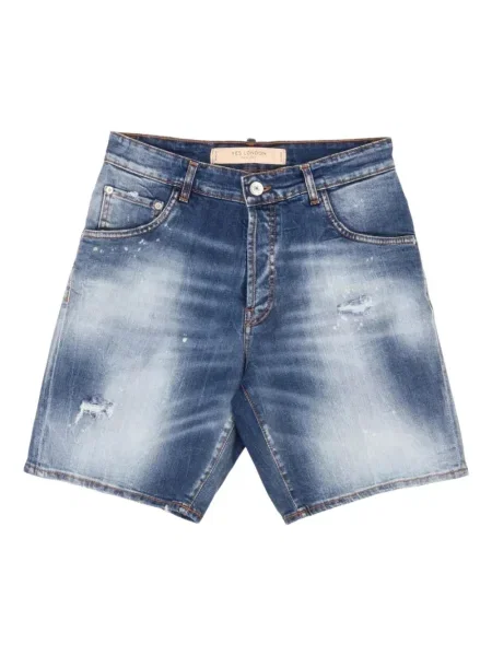 Džínové šortky Yes London s oděrkami modré