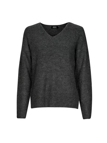 Pulover Only z V-izrezom siva