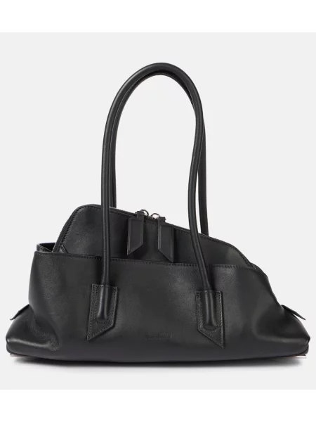 Geanta de piele The Attico din piele negru