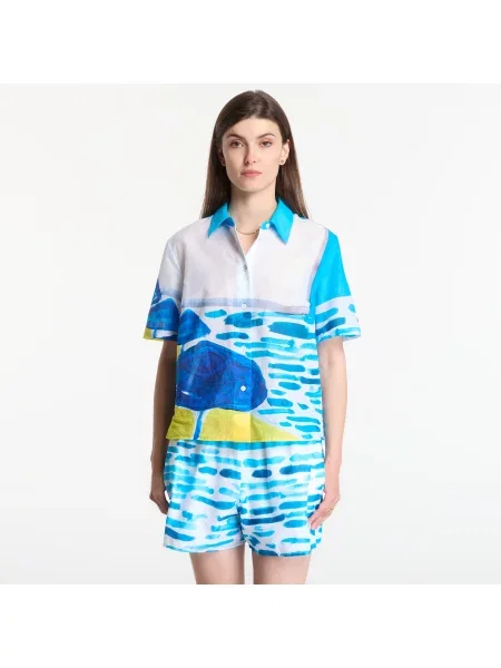 Košile Michael Kors X Christina Zimpel Beach Shirt White S bílá