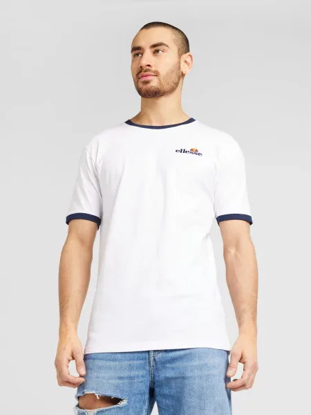 ELLESSE Majica Meduno temno modra / oranžna / rdeča bela