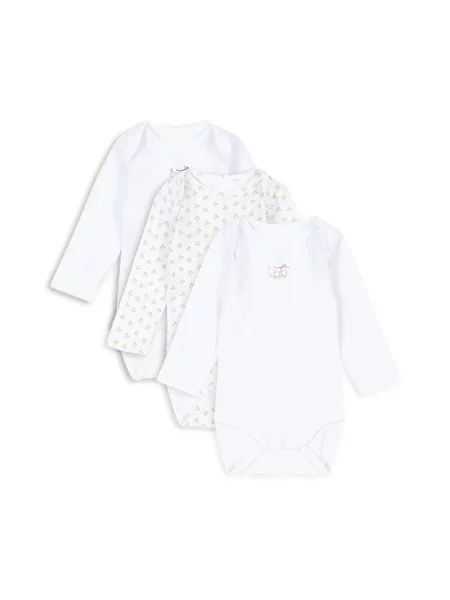 Fanga Fontana body dojčenské FIO 3 PACK LS BODY OCS biela
