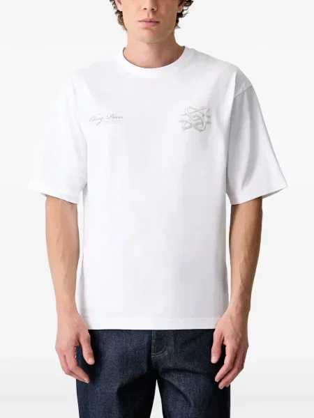 Scurt tricou Filling Pieces cu imagine alb