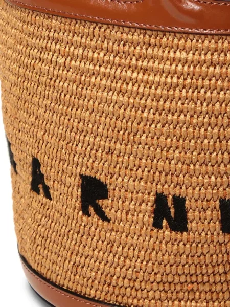 Чанта тип bucket Marni кафяво