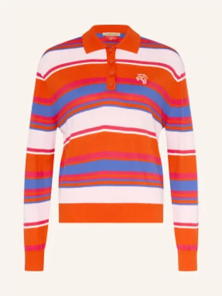 Smith & Soul Dzianinowa Koszulka Polo orange czerwone