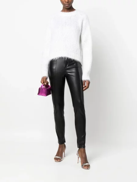 Kožené skinny kalhoty Ermanno Scervino černé