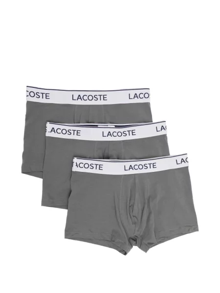 Boxerky Lacoste s autogramem šedé